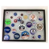 Political Campaign Pins and Buttons Display