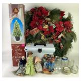 Holiday Wreath, Fiber Optic Christmas Tree, Thor