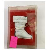 Department 56 White Boot Ornament with Red Bell