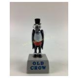 Old Crow Whiskey Figurine with Top Hat and Glasses