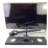 Panasonic HDTV with mounting brackets, powers on