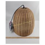 NIB Kirkland Natural Rattan Dome Pendant