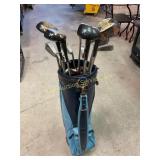 Titleist Golf Bag with 4 Wilson Drivers & 9 PGA