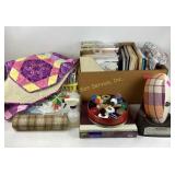 Abstract quilted table runner, quilting books and