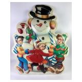 Illuminated Large Snowman and Children Decor Lites