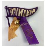 Purple Indians Pin With Ribbon And Bell
