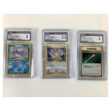 Graded Pokemon Cards Mantine Meowth Trainer CGC 8