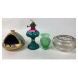 Hand-painted glass lamp  - electric, Fenton