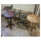 Wood Round Side Tables (2) 22 in. Tall, Wood
