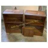 Wood Book Shelves (2) 23.5 in. X 13.5 in. X 29