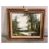 Framed Oil on Canvas painting signed C. Holland,