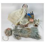 Hand painted baby rattle in original box, hand