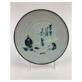 Japanese Ceramic Plate With Hand-Painted Scene