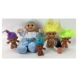 Troll Dolls With Colorful Hair And Baby Outfit Tro