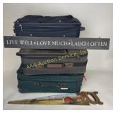 Hand painted disston hand saw; live, laugh, love