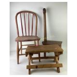 Wooden Child prayer chair, child table chair,