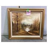 Framed Oilnon Canvas Landscape signed Antpnio,