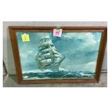 Framed "The High Seas" J. Mitchell III print,