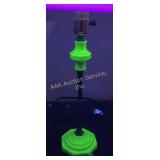 Jadiete Uranium Glass Lamp with Metal Accents