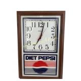 Hanover Diet Pepsi Wall Clock with Wooden Frame
