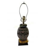 Decorative Table Lamp with Floral Motif