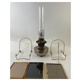 Aladdinï¿½Oil Lamp With Chimney and Brass Frames