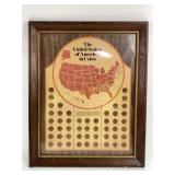 Framed United States Map with Coin Display