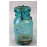 Blue Ball Ideal Mason Jar With Wire Bale Lid