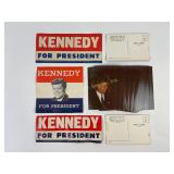President Kennedy, memorabilia. Postcards,