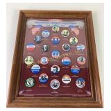 Framed Presidential Campaign Collectible Buttons D