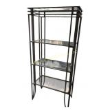 Wrought Iron Shelving Unit with Four Glass