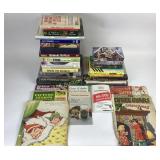 Books and Media on Various Topics Including Cookbo