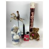 Boydï¿½s bears plush toys, Tootsie roll bank, metal