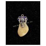 14k white gold enameled Elks Lodge elkï¿½s tooth