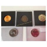 (5) coins: 1891 Indian head 1 cent, Jefferson