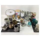 Beer Steins, sugar and creamer, TEL Insulators,