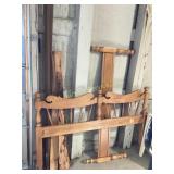 Queen size wooden headboard, footboard, slats and