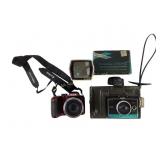 Cameras and viewer: Kodak PixPro, Polaroid Land, a