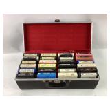 Black Faux Crocodile Case With 8-Track Tapes: Styx