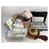 Snap kit, cloth lined basket filled w/faux fur