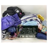 Clothing: t-shirts, sweatshirts, button up