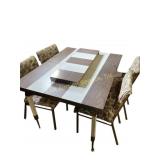MCM Two Toned Table Brown & White (48 in. X 36