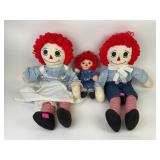 Raggedy Ann and Andy Dolls, Andy shows some wear,