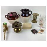 Stoneware pot with lid, crock pitcher, Coca-Cola