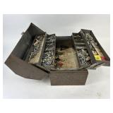 Craftsman metal toolbox with assorted hardware