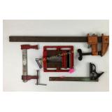 Drill press clamp, clamps, square ruler