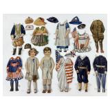 Boy and girl paper dolls with costumes