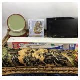 Bear tapestry, puzzles, Syracuse Plates, SamsungTV