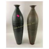 (2) Metal urns, 25in tall