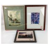 (3) Framed pictures, 1984 Jacquiline Loucade,